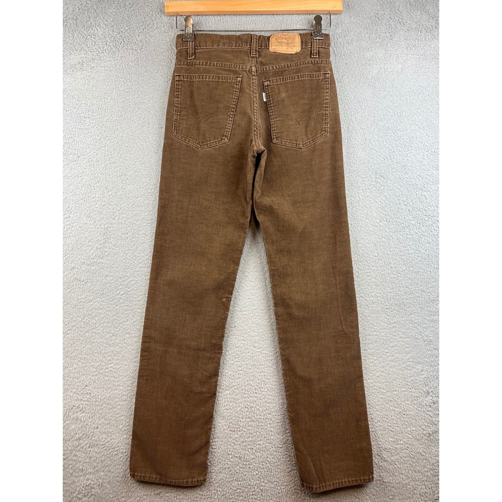 Vintage Levis 519 Corduroy Pants Brown Straight Leg White Tab Talon 42 Zip 26x30
